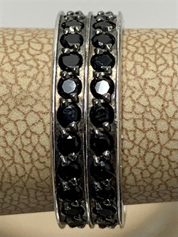 *Кольцо р.16,5 иск Черная Шпинель арт. 01-2247/00ЧШ-00-713 вес 3,04 г - фото 285791