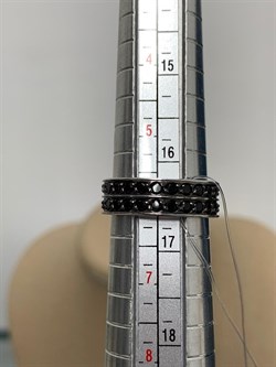 *Кольцо р.16,5 иск Черная Шпинель арт. 01-2247/00ЧШ-00-713 вес 3,04 г - фото 285793