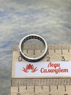 *Кольцо р.16,5 иск Черная Шпинель арт. 01-2247/00ЧШ-00-713 вес 3,04 г - фото 285795