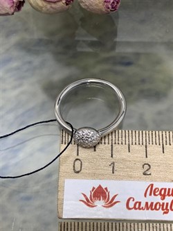 *Кольцо р.17,5 Белый Фианит арт. 01-1294/00КЦ-00-455 вес 3,10 г - фото 285898