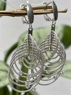 *Серьги Белый Фианит арт. CVOR10-275 вес 9,6 г - фото 285971 *Серьги Белый Фианит арт. CVOR10-275 вес 9,6 г - фото 285971