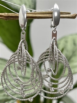 *Серьги Белый Фианит арт. CVOR10-275 вес 9,6 г - фото 285974 *Серьги Белый Фианит арт. CVOR10-275 вес 9,6 г - фото 285974