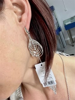 *Серьги Белый Фианит арт. CVOR10-275 вес 9,6 г - фото 285978 *Серьги Белый Фианит арт. CVOR10-275 вес 9,6 г - фото 285978