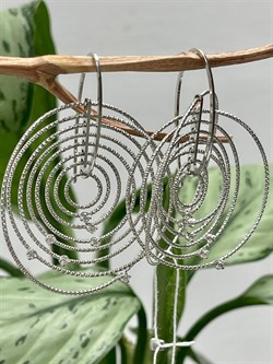 *Серьги Петли Белый Фианит арт. CVOR8-669 вес 11,7 г - фото 285982 *Серьги Петли Белый Фианит арт. CVOR8-669 вес 11,7 г - фото 285982