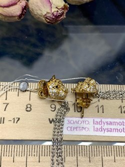 *Пусеты Тигры Фианит арт. OR09900-727 вес 4,77 г - фото 285992 *Пусеты Тигры Фианит арт. OR09900-727 вес 4,77 г - фото 285992