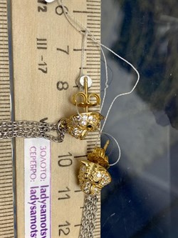 *Пусеты Тигры Фианит арт. OR09900-727 вес 4,77 г - фото 285993 *Пусеты Тигры Фианит арт. OR09900-727 вес 4,77 г - фото 285993