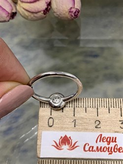 *Кольцо р.18,5 Белый Фианит арт. 01-1294/00КЦ-00-548 вес 3,12 г - фото 286003