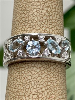 *Кольцо р.18 Голубой Топаз арт. 01-2105/00ТБ-00-437 Вес 3,94 г - фото 286039