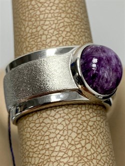 *Кольцо р.17,5 Чароит арт. 01-2636/МЧРТ-00-200 вес 8,75 г - фото 286051