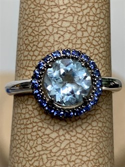 *Кольцо р.17 Микс Голубой Топаз Сапфир иск арт. 01-1375/00ТБ-00-461 Вес 2,44 г - фото 286084