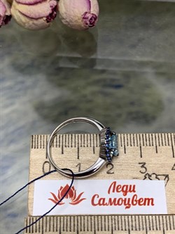 *Кольцо р.17 Микс Голубой Топаз Сапфир иск арт. 01-1375/00ТБ-00-461 Вес 2,44 г - фото 286089