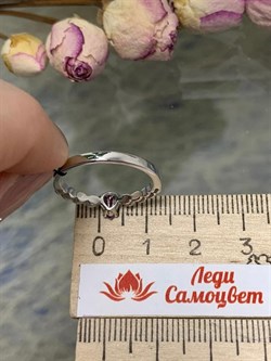 *Кольцо р.17,5 Аметист арт. 01-1909/00АМ-00-955 Вес 1,91 г - фото 286105