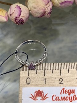 *Кольцо р.17,5 Аметист арт. 01-1909/00АМ-00-955 Вес 1,91 г - фото 286106