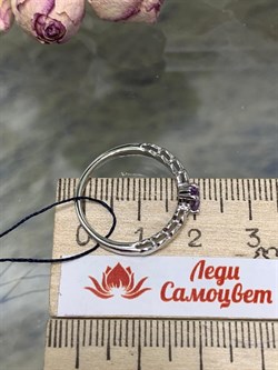 *Кольцо р.17,5 Аметист арт. 01-1909/00АМ-00-955 Вес 1,91 г - фото 286107