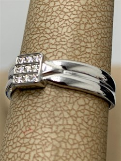 *Кольцо р.17,5 Белый Фианит арт. 01-1399/00КЦ-00-312 вес 2,58 г - фото 286172