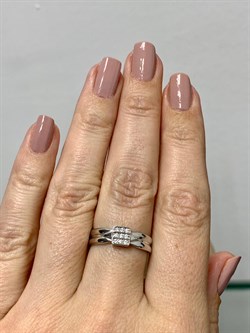 *Кольцо р.17,5 Белый Фианит арт. 01-1399/00КЦ-00-312 вес 2,58 г - фото 286174