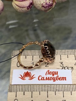 *Кольцо р.17,5 Дымчатый Кварц арт. 01-2333/00РТ-06-805 вес 5,03 г - фото 286280