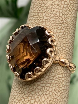 *Кольцо р.17,5 Дымчатый Кварц арт. 01-2333/00РТ-06-805 вес 5,03 г - фото 286284