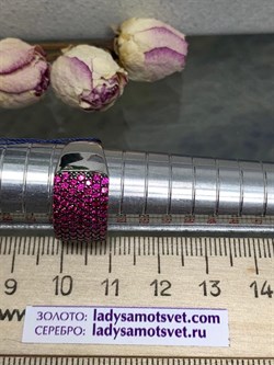 *Кольцо р.17,5 Розовый Фианит арт. 01-2753/00ШР-17-387 вес 7,08 г - фото 286321