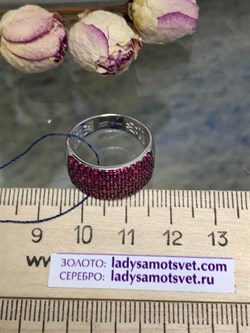 *Кольцо р.17,5 Розовый Фианит арт. 01-2753/00ШР-17-387 вес 7,08 г - фото 286323