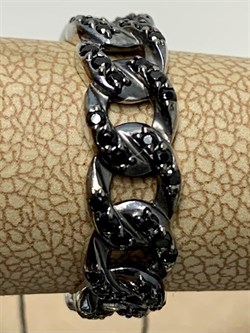 *Кольцо р.17,5 иск Черная Шпинель арт. 01-2249/00ЧШ-00-622 вес 3,24 г - фото 286351