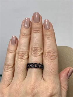 *Кольцо р.17,5 иск Черная Шпинель арт. 01-2249/00ЧШ-00-622 вес 3,24 г - фото 286352