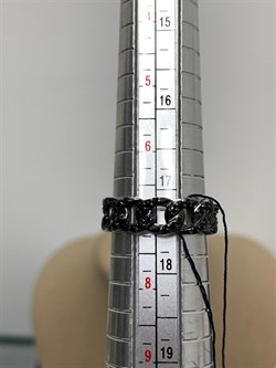 *Кольцо р.17,5 иск Черная Шпинель арт. 01-2249/00ЧШ-00-622 вес 3,24 г - фото 286353