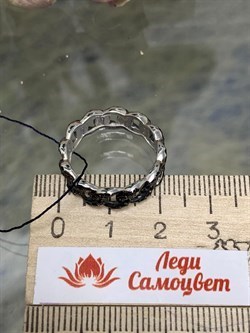 *Кольцо р.17,5 иск Черная Шпинель арт. 01-2249/00ЧШ-00-622 вес 3,24 г - фото 286355