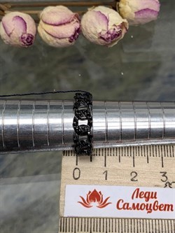 *Кольцо р.17,5 иск Черная Шпинель арт. 01-2249/00ЧШ-00-622 вес 3,24 г - фото 286356