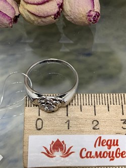 *Кольцо р.18 Белый Фианит арт. 01-0698/00КЦ-00-505 вес 2,75 г - фото 286395