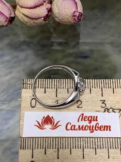*Кольцо р.18 Белый Фианит арт. 01-0698/00КЦ-00-505 вес 2,75 г - фото 286396