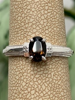 *Кольцо р.18 Дымчатый Кварц арт. 01-2762/БРРТ-00-791 вес 2,73 г - фото 286416