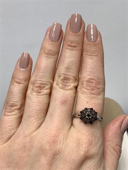 *Кольцо р.18 иск Черная Шпинель арт. 01-2244/00ЧШ-00-614 вес 2,27 г - фото 286421