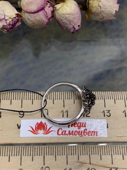 *Кольцо р.18 иск Черная Шпинель арт. 01-2244/00ЧШ-00-614 вес 2,27 г - фото 286424