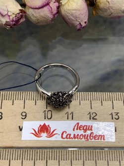 *Кольцо р.18 иск Черная Шпинель арт. 01-2244/00ЧШ-00-614 вес 2,27 г - фото 286425