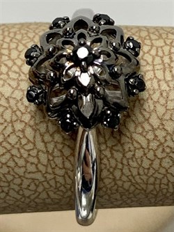 *Кольцо р.18 иск Черная Шпинель арт. 01-2244/00ЧШ-00-614 вес 2,27 г - фото 286427