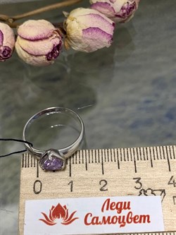 *Кольцо р.18 Лавандовый Аметист арт. 01-0376/00АМ-00-994 Вес 2,06 г - фото 286434