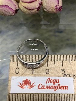 *Кольцо р.18,5 Белый Фианит арт. 01-1271/00КЦ-00-812 вес 2,97 г - фото 286458