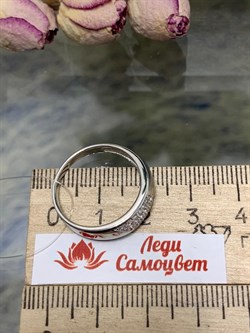 *Кольцо р.18,5 Белый Фианит арт. 01-1271/00КЦ-00-812 вес 2,97 г - фото 286459