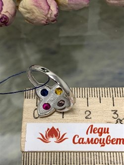 *Кольцо р.18,5 Микс иск Шпинель арт. 01-1549/0М16-00-309 вес 2,63 г - фото 286465