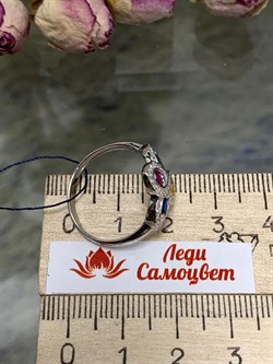 *Кольцо р.18,5 Микс иск Шпинель арт. 01-1549/0М16-00-309 вес 2,63 г - фото 286467