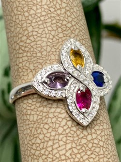 *Кольцо р.18,5 Микс иск Шпинель арт. 01-1549/0М16-00-309 вес 2,63 г - фото 286468