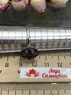 *Кольцо р.19,5 иск Черная Шпинель арт. 01-2243/00ЧШ-00-669 вес 2,59 г - фото 286485