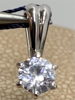 *Подвеска Белый Фианит арт. 03-1088/00КЦ-00-750 вес 0,88 г - фото 286645