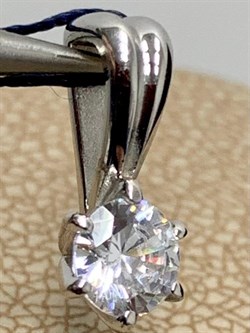 *Подвеска Белый Фианит арт. 03-1088/00КЦ-00-750 вес 0,88 г - фото 286646