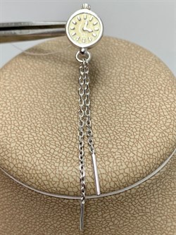 *Серьга Пусета Часы Эмаль арт. 02-3447/ЭМ53-00-887 вес 1,67 г - фото 286785