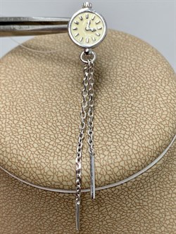 *Серьга Пусета Часы Эмаль арт. 02-3447/ЭМ53-00-887 вес 1,67 г - фото 286786