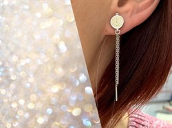 *Серьга Пусета Часы Эмаль арт. 02-3447/ЭМ53-00-887 вес 1,67 г - фото 286787