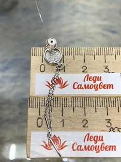 *Серьга Пусета Часы Эмаль арт. 02-3447/ЭМ53-00-887 вес 1,67 г - фото 286792