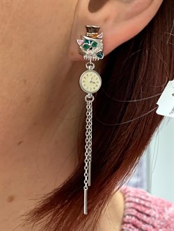 *Серьга Пусета Кот Эмаль арт. 02-3451/ЭМ95-00-329 вес 2,94 г - фото 287724 *Серьга Пусета Кот Эмаль арт. 02-3451/ЭМ95-00-329 вес 2,94 г - фото 287724